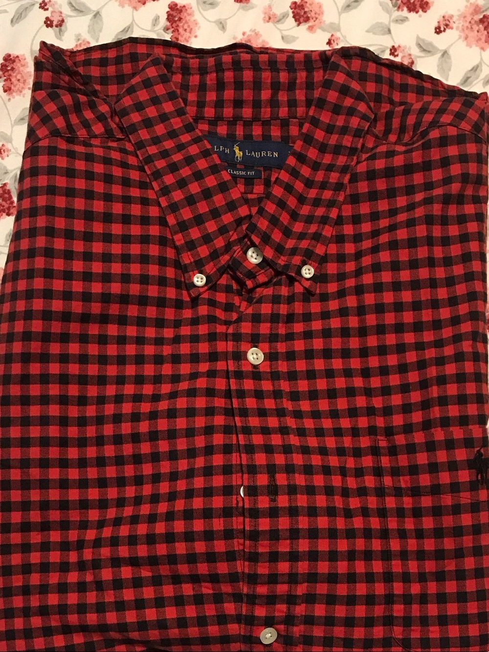 Ralph Lauren Red and Black Check Button-Down Shirt